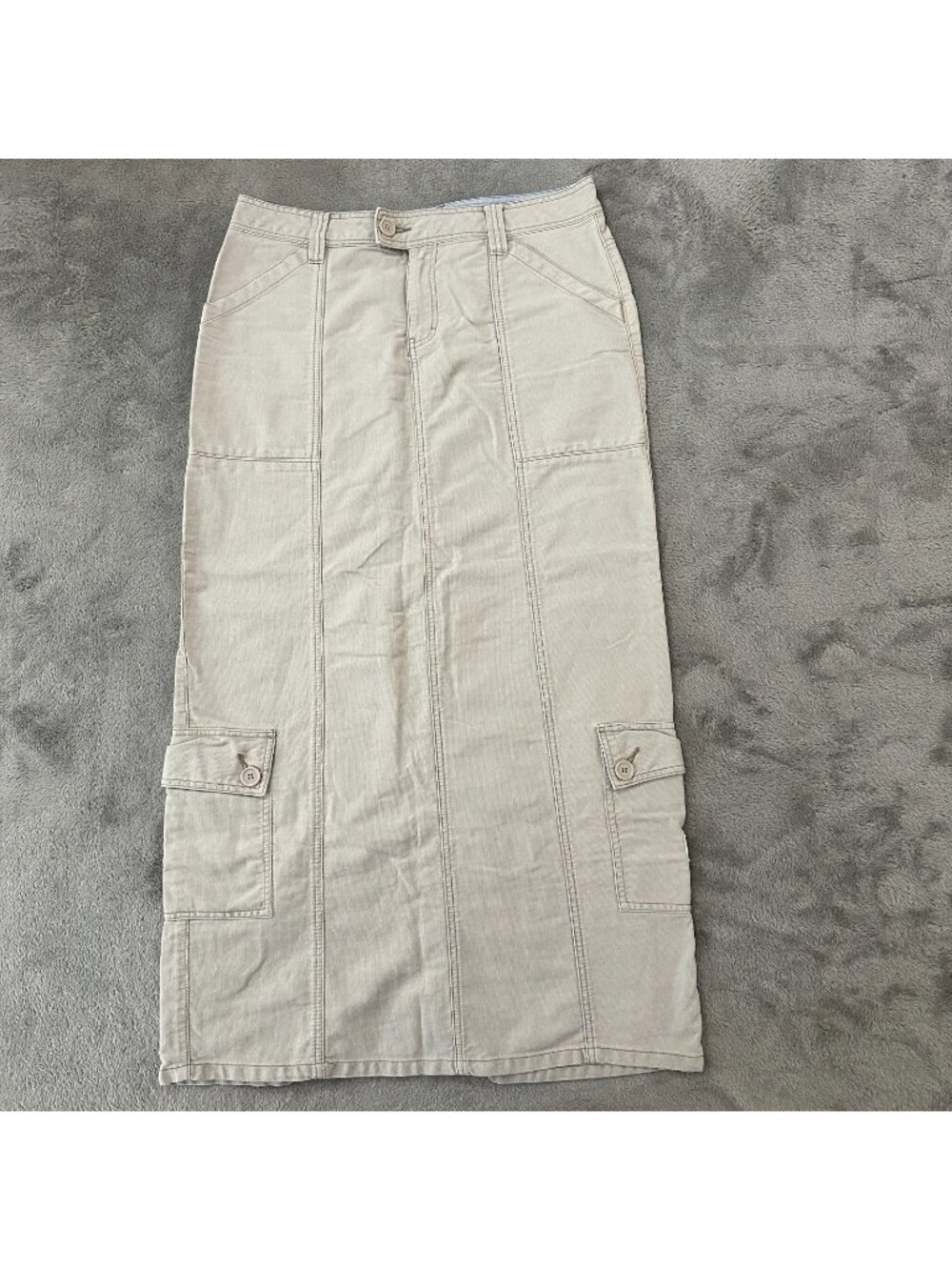 Vintage Unionbay Khaki Cargo Maxi Skirt Women's 11 Y2K 90s